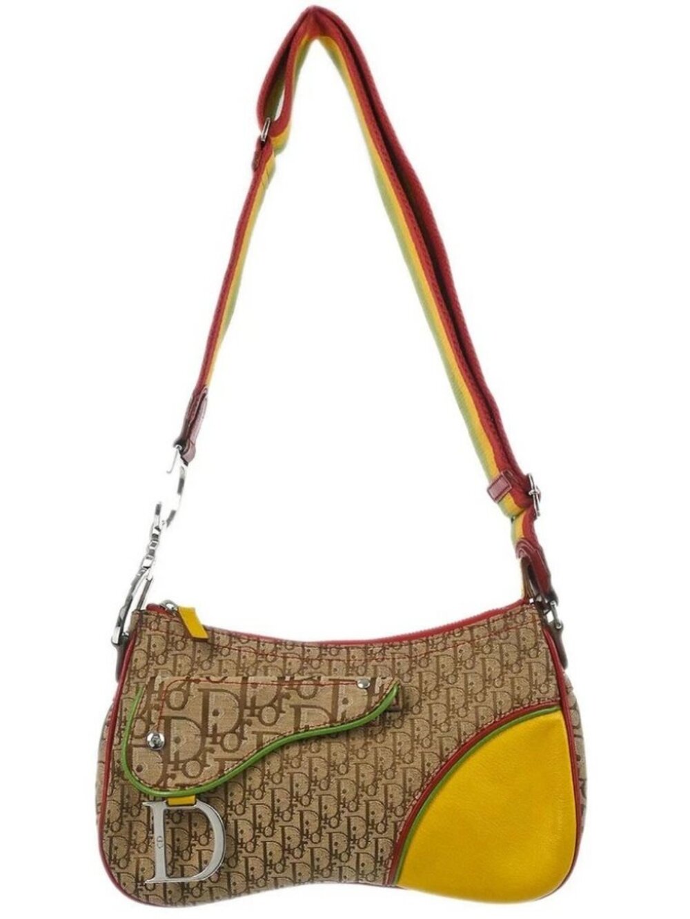Christian Dior Rasta-Color Trotter Saddle Shoulder Bag 08RU 0074 117435